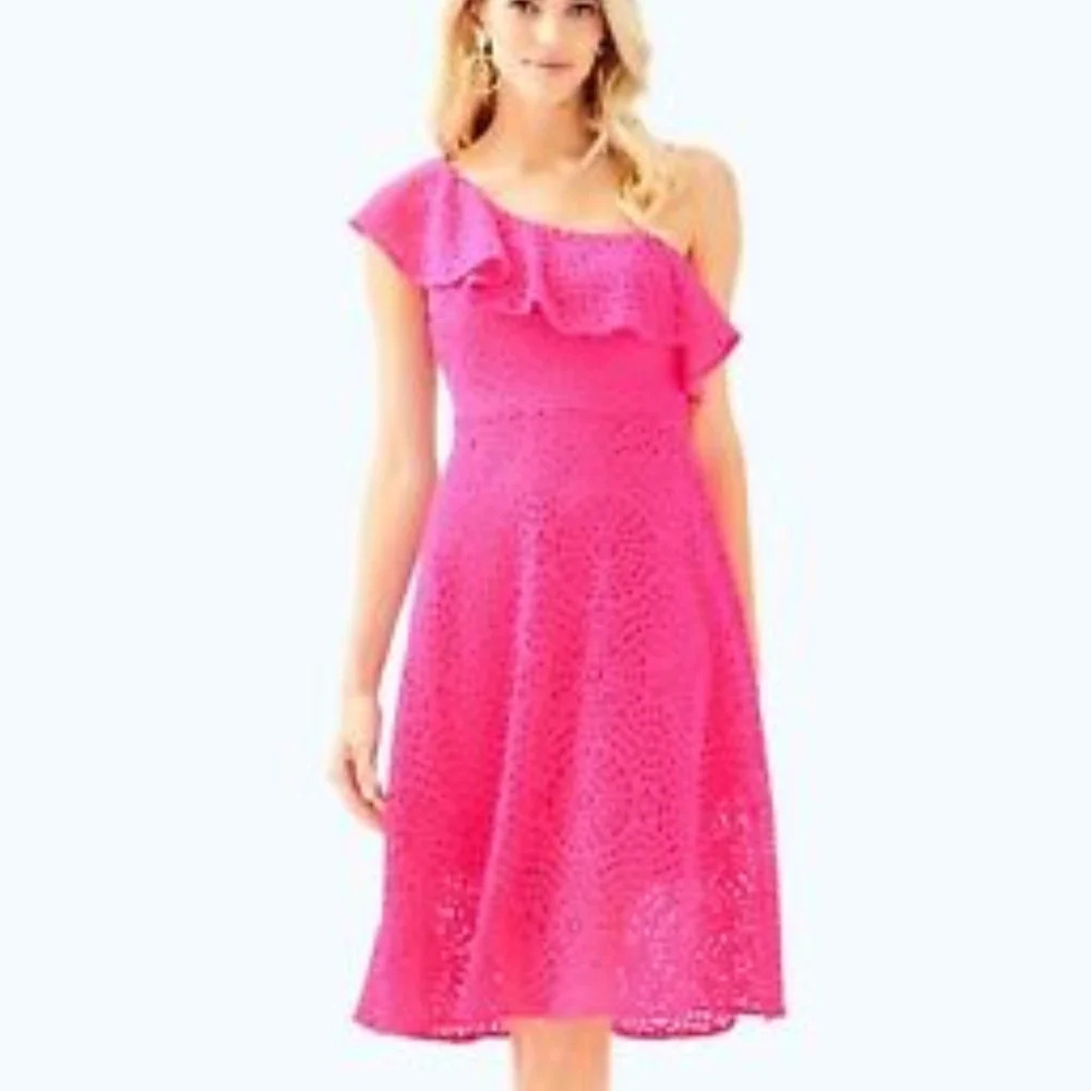 NWT Lilly Pulitzer Callisto One Shoulder Lace Dress Size 00